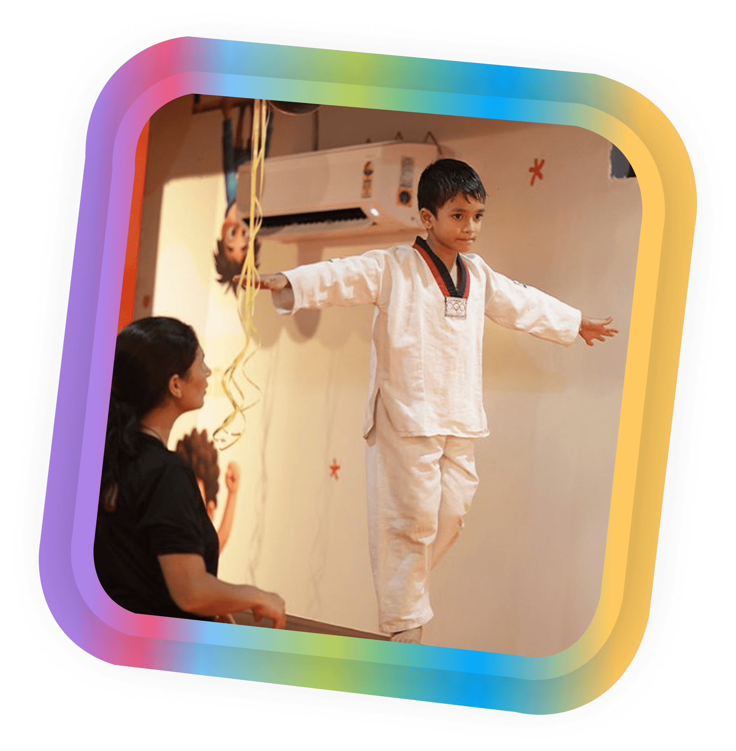 Kid enjoying fitness at Kidnasium
